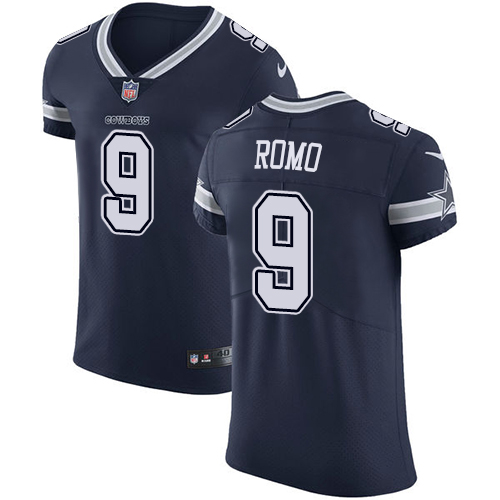 Nike Cowboys #9 Tony Romo Navy Blue Team Color Men's Stitched NFL Vapor Untouchable Elite Jersey - Click Image to Close
